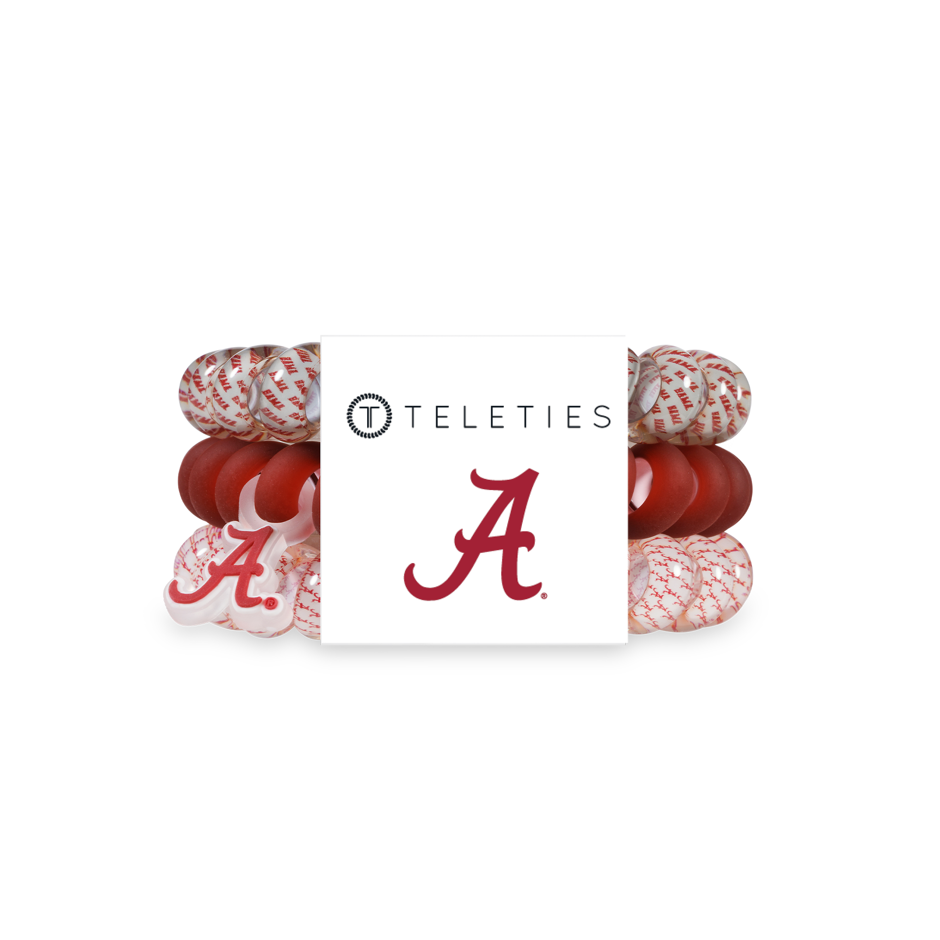 TELETIES - Spiral Hair Coils | Large | Roll Tide! Hair Ties