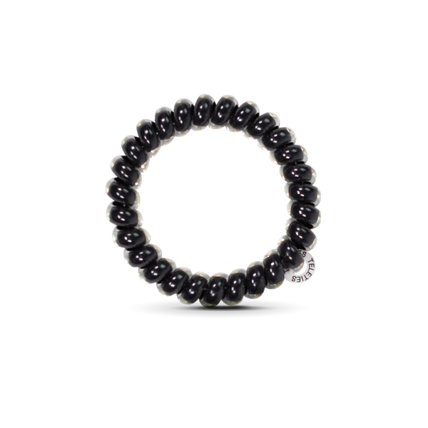 TELETIES - Spiral Hair Coils | Large | Jet Blac Hair Ties