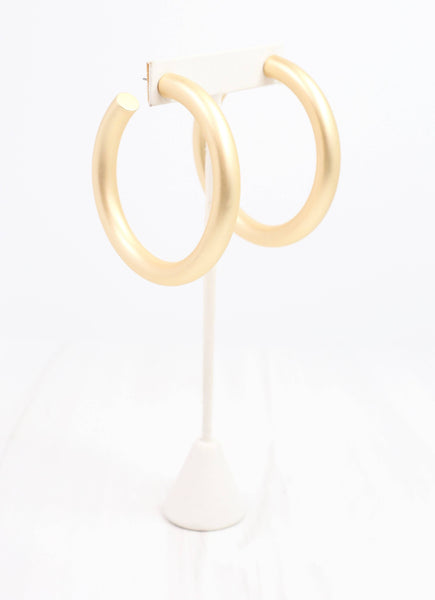 Caroline Hill - Chantell Hoop Earring Matte Gold: Default
