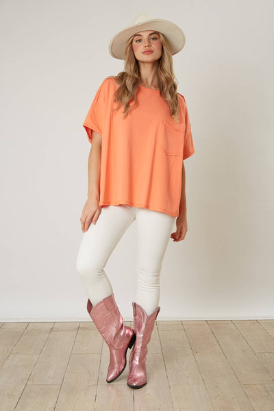 Fantastic Fawn - French Terry Loose Fit Top - Preorders: ORANGE / L