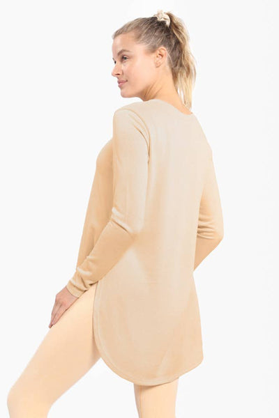 Mono B - Long Sleeve Flow Top with Side Slit: PINK / S:M:L (2:2:2)