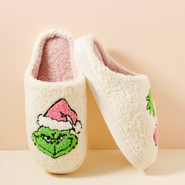 Lilla Haven - Christmas Monster Home Slippers: Pink / Large / 4DL98004