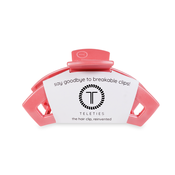 TELETIES - Open Hair Clip | Medium | Calming Coral