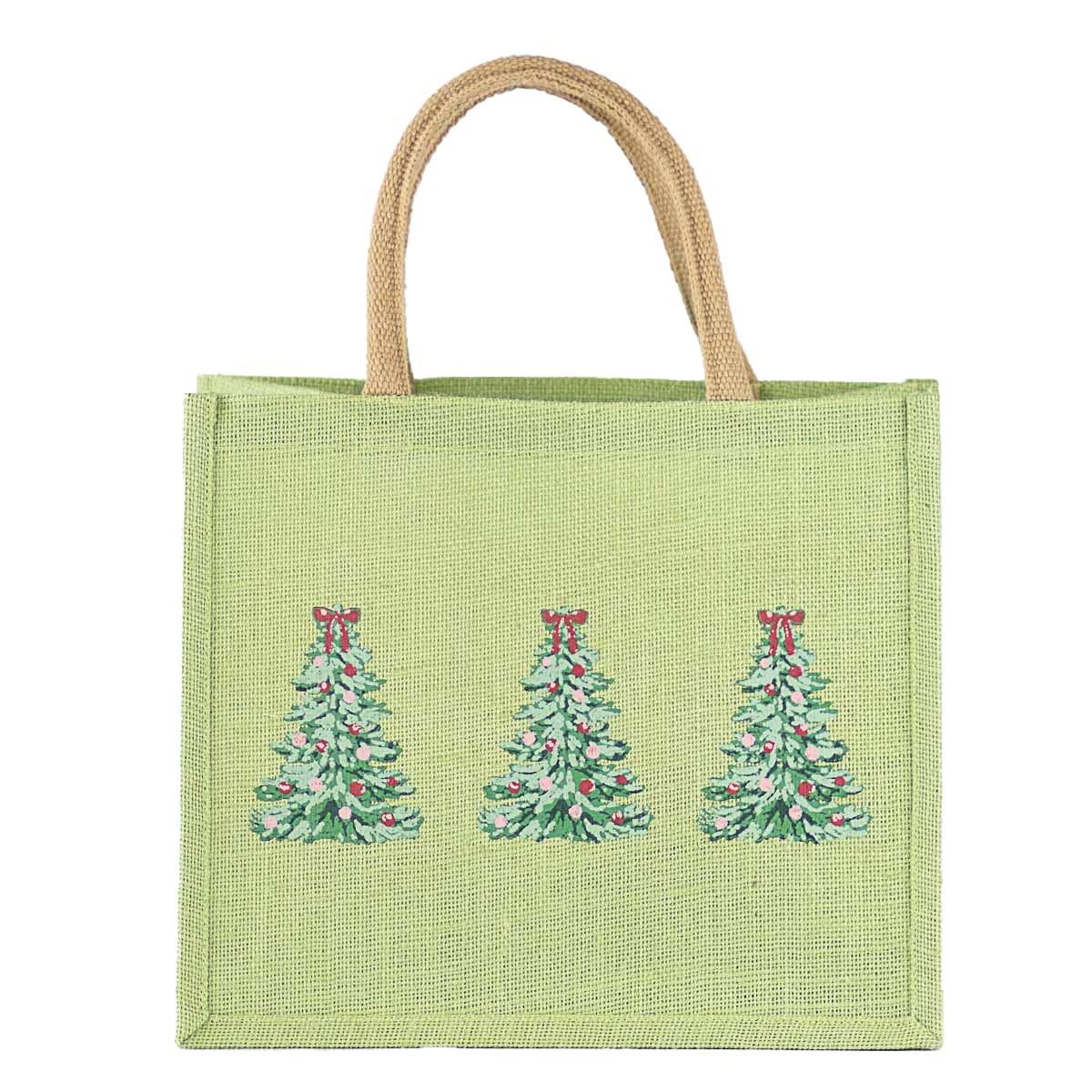 The Royal Standard - Noelle Tree Trio Gift Tote   Light Green/Multi   12x10x8