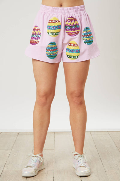 Fantastic Fawn - Sequin Easter Eggs Shorts