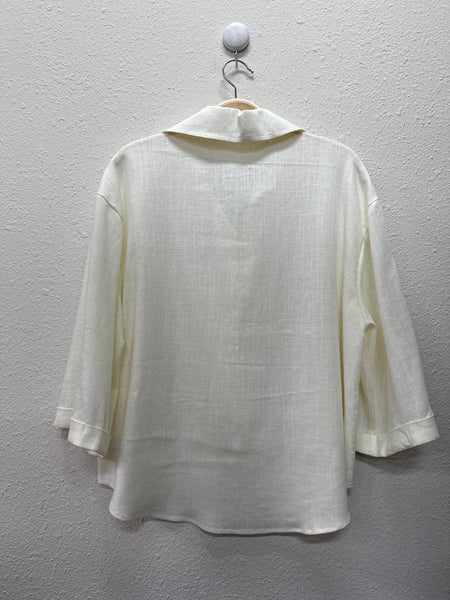 GeeGee Clothing - Plus Sheer Linen Loose Fit Shirt: WT61330PL: Black / 2XL