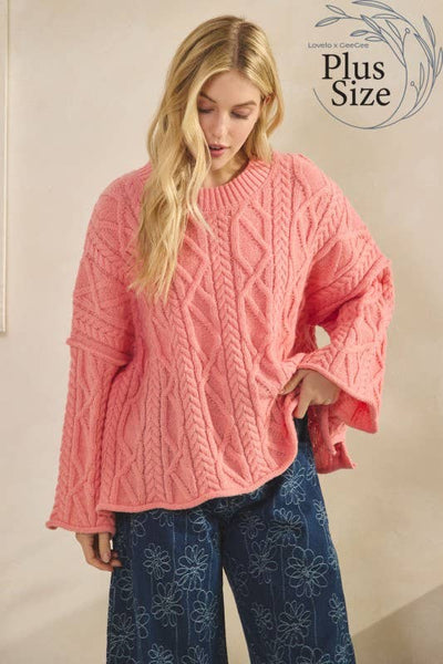 GeeGee x Lovelo - Plus Oversize Pullover OT51980PL: Dusty Pink / 2XL