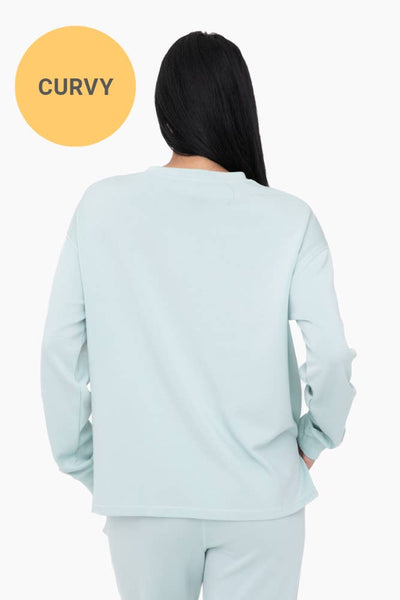 Mono B - CURVY Elevated Oversized Crew Neck: FOG / 1XL:2XL:3XL (2:2:2)