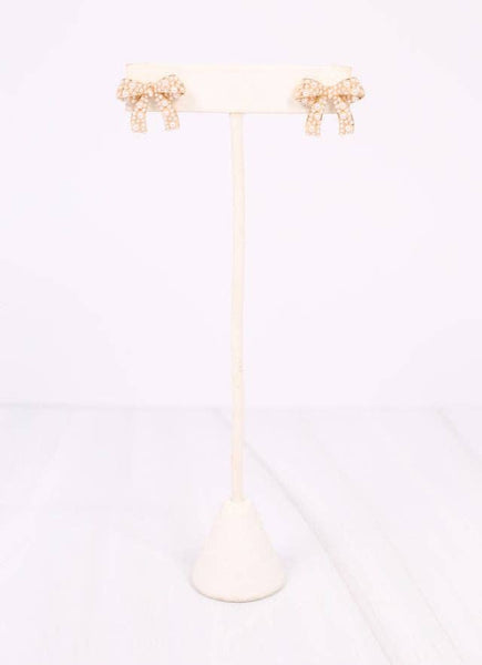 Caroline Hill - Paige Pearl Bow Earring GOLD: Default