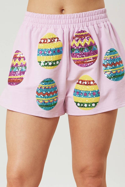 Fantastic Fawn - Sequin Easter Eggs Shorts