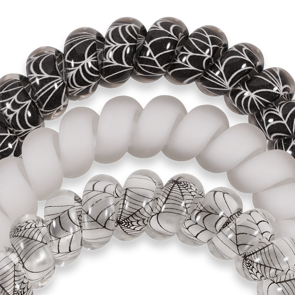 TELETIES - Spiral Hair Coils | Large | Webbed Hair Ties