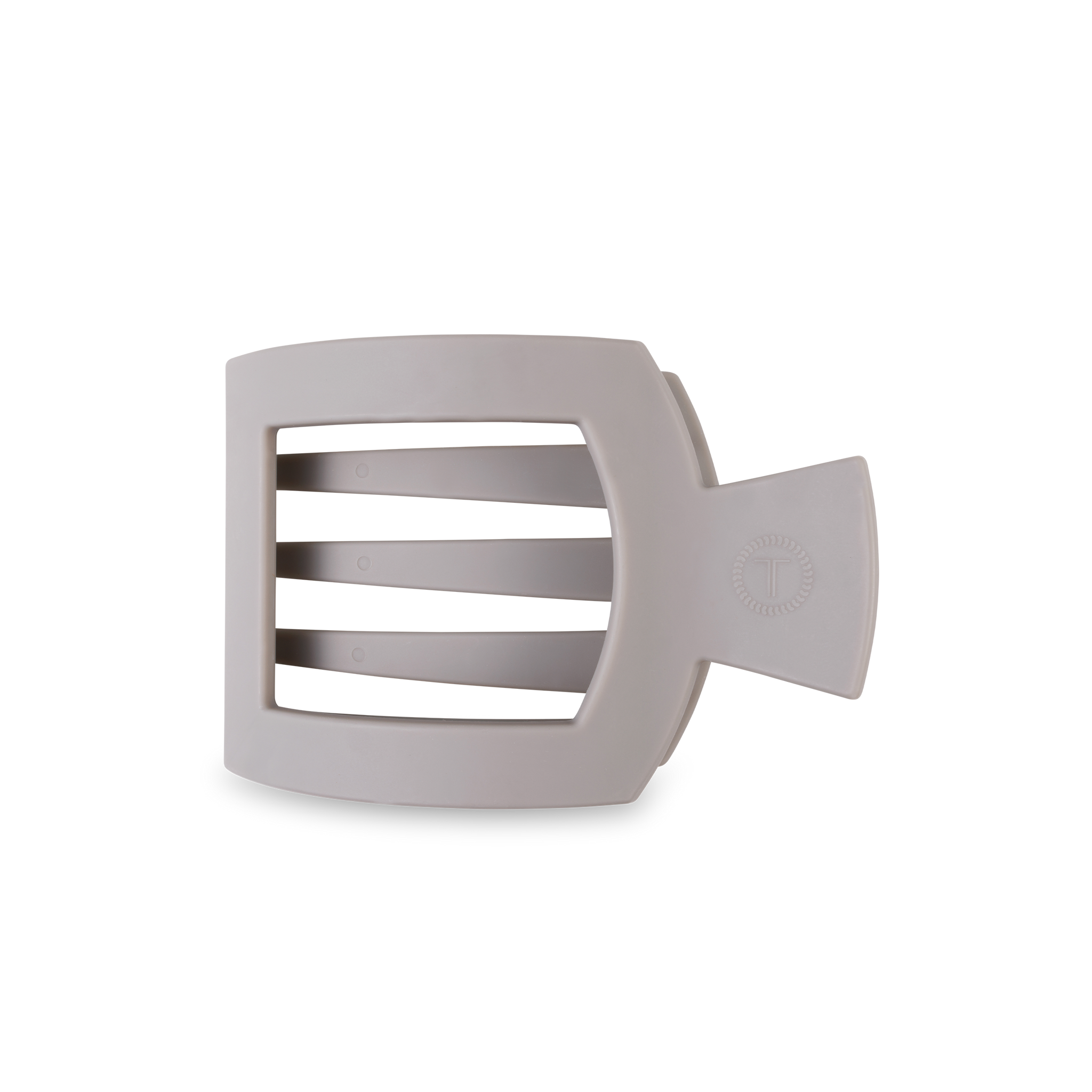 TELETIES - Square Flat Hair Clip | Med. | Silver Flames