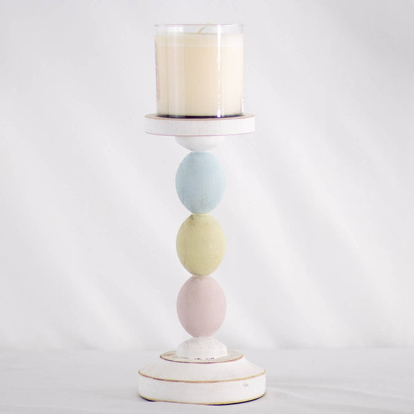 The Royal Standard - Egg Candle Holder   White/Multi   10"