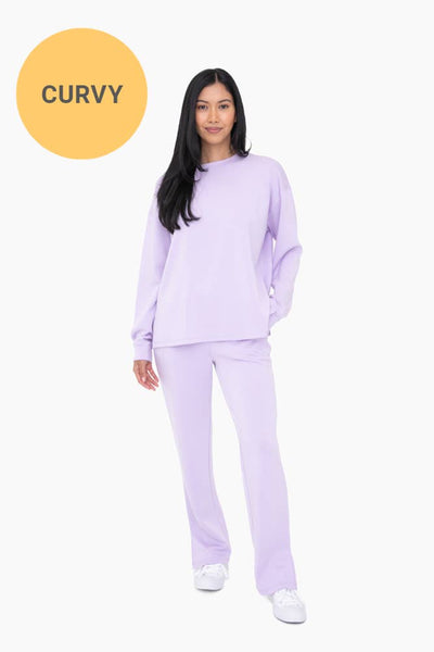 Mono B - CURVY Elevated Oversized Crew Neck: FOG / 1XL:2XL:3XL (2:2:2)