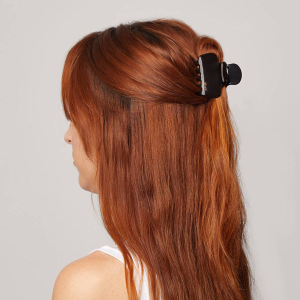 KITSCH - Recycled Plastic Medium Puffy Claw Clips 2pc Set- Black/Tort