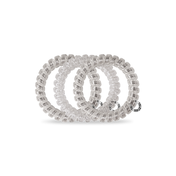 TELETIES - Spiral Hair Coils | Large | Silver Slay Hair Ties