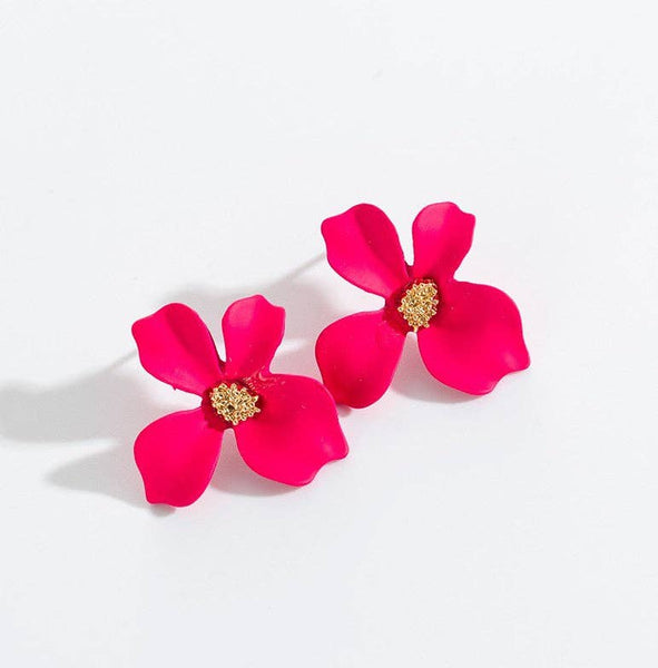 OBX Prep - Orchid Floral Stud Earrings: Teal