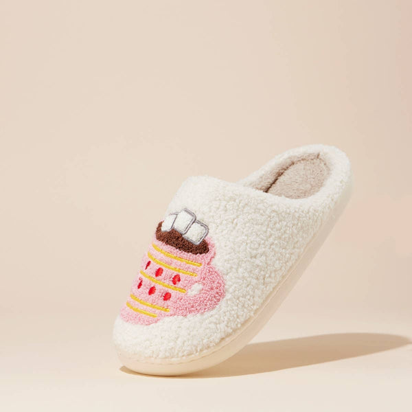 Lilla Haven - Gingerbread Man & Hot Chocolate slippers: Pink / Large / 4DL98011