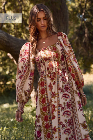 Oddi - Plus Floral Printed Bohemian Maxi Dress : Garden Party / XL