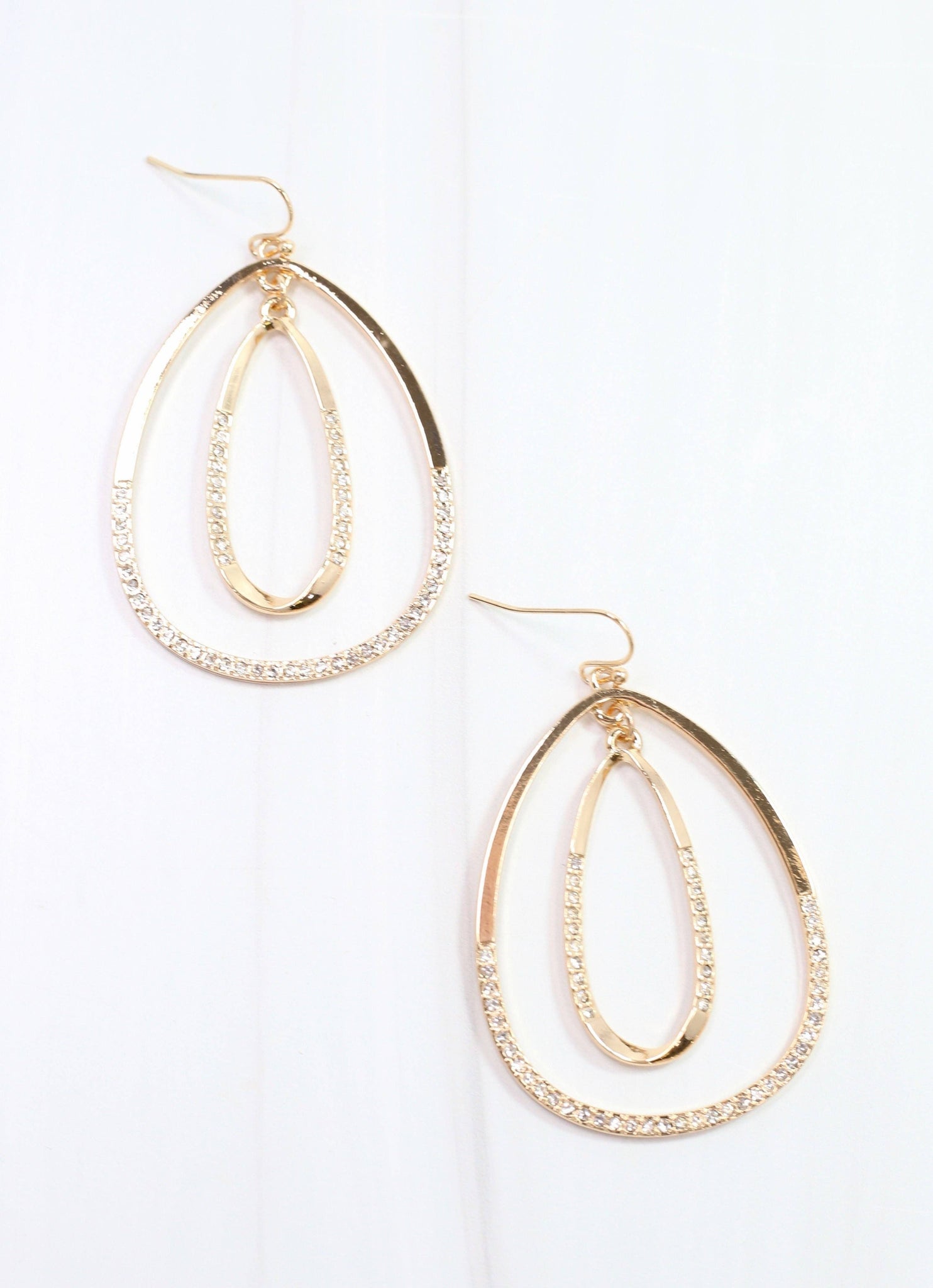 Caroline Hill - Marvin CZ Drop Earring Gold: Default