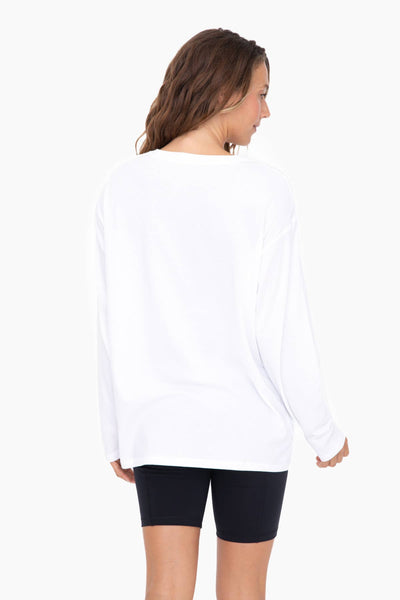 Mono B - Organic Cotton Long Sleeve Boyfriend Tee: BLACK / S:M:L (2:2:2)