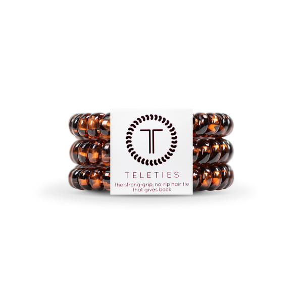 TELETIES - Spiral Hair Coils | Small | Tortoise Hair Ties