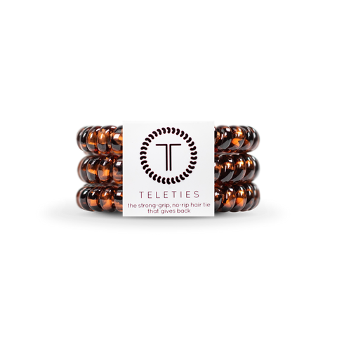 TELETIES - Spiral Hair Coils | Small | Tortoise Hair Ties