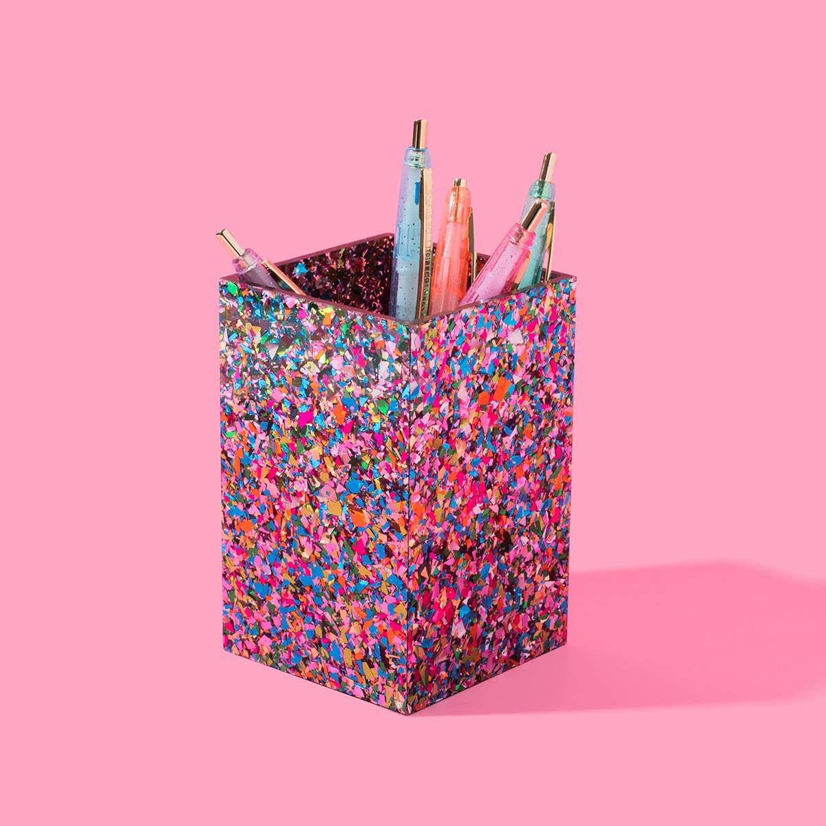 Taylor Elliott Designs - *ON SALE* Acrylic Pen + Pencil Cup - Colorful Confetti