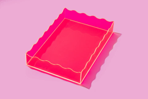 Taylor Elliott Designs - *ON SALE* Wavy Acrylic Tray - Rectangle - Medium - Hot Pink