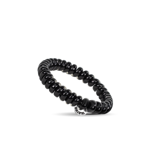 TELETIES - Spiral Hair Coils | Small | Jet Black Hair Ties