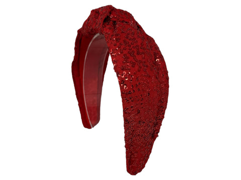 Golden Lily - Headband Knot - Sequin - Red