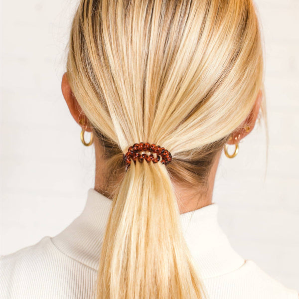 TELETIES - Spiral Hair Coils | Small | Tortoise Hair Ties