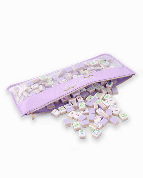 Oh My Mahjong - Lilac Script Mahjong Bag