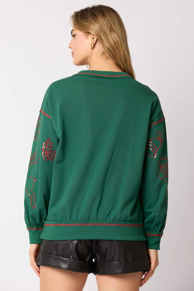 Fantastic Fawn - Crew Neck Sweatshirt - Preorders: GREEN / S