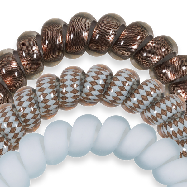 TELETIES - Spiral Hair Coils | Large | Truly Taupe Hair Ties