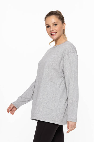 Mono B - Organic Cotton Long Sleeve Boyfriend Tee: BLACK / S:M:L (2:2:2)