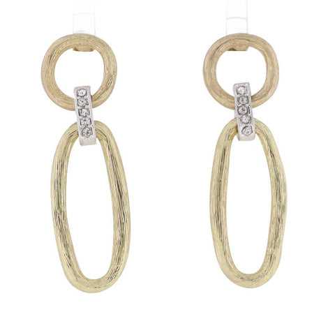 Jane Marie - Earring with Silver Crystal Connector & Long Open Oval