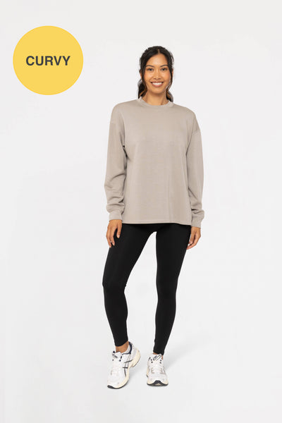 Mono B - CURVY Elevated Oversized Crew Neck: SURF SPRAY / 1XL:2XL:3XL (2:2:2)