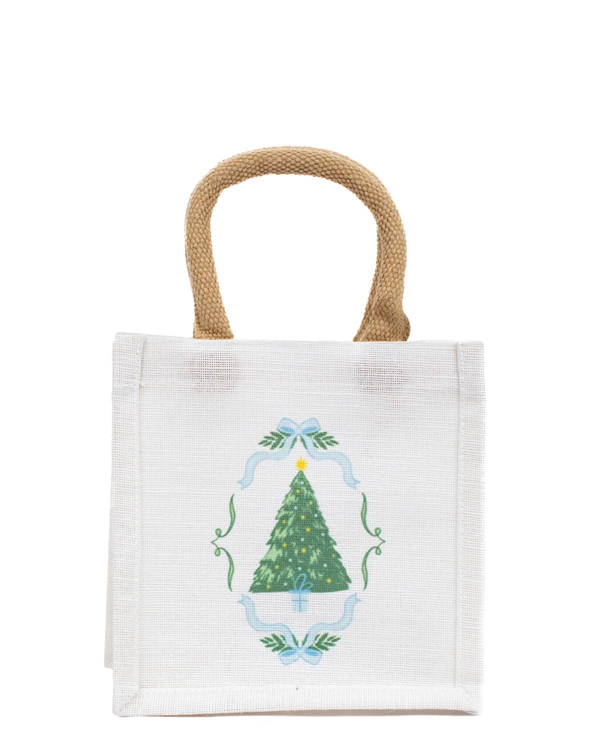 The Royal Standard - Waltz Tree Juco Petite Gift Tote   White/Green   7x7x5