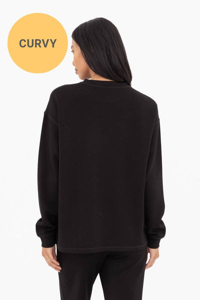 Mono B - CURVY Elevated Oversized Crew Neck: FOG / 1XL:2XL:3XL (2:2:2)