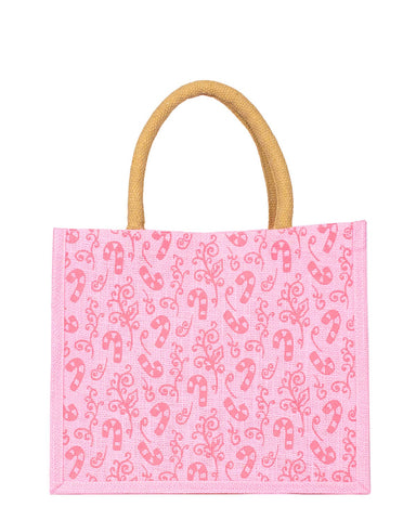 The Royal Standard - Candy Cane Wonders Gift Tote   Light Pink/Red   12x10x8