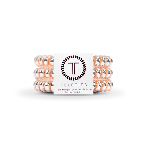 TELETIES - Spiral Hair Coils | Small | Millennial Pink Hair Ties