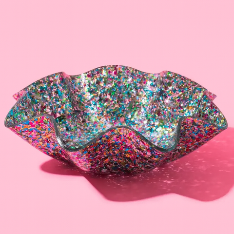 Taylor Elliott Designs - *ON SALE* Wavy Acrylic Nesting Bowl - Sm - Colorful Confetti