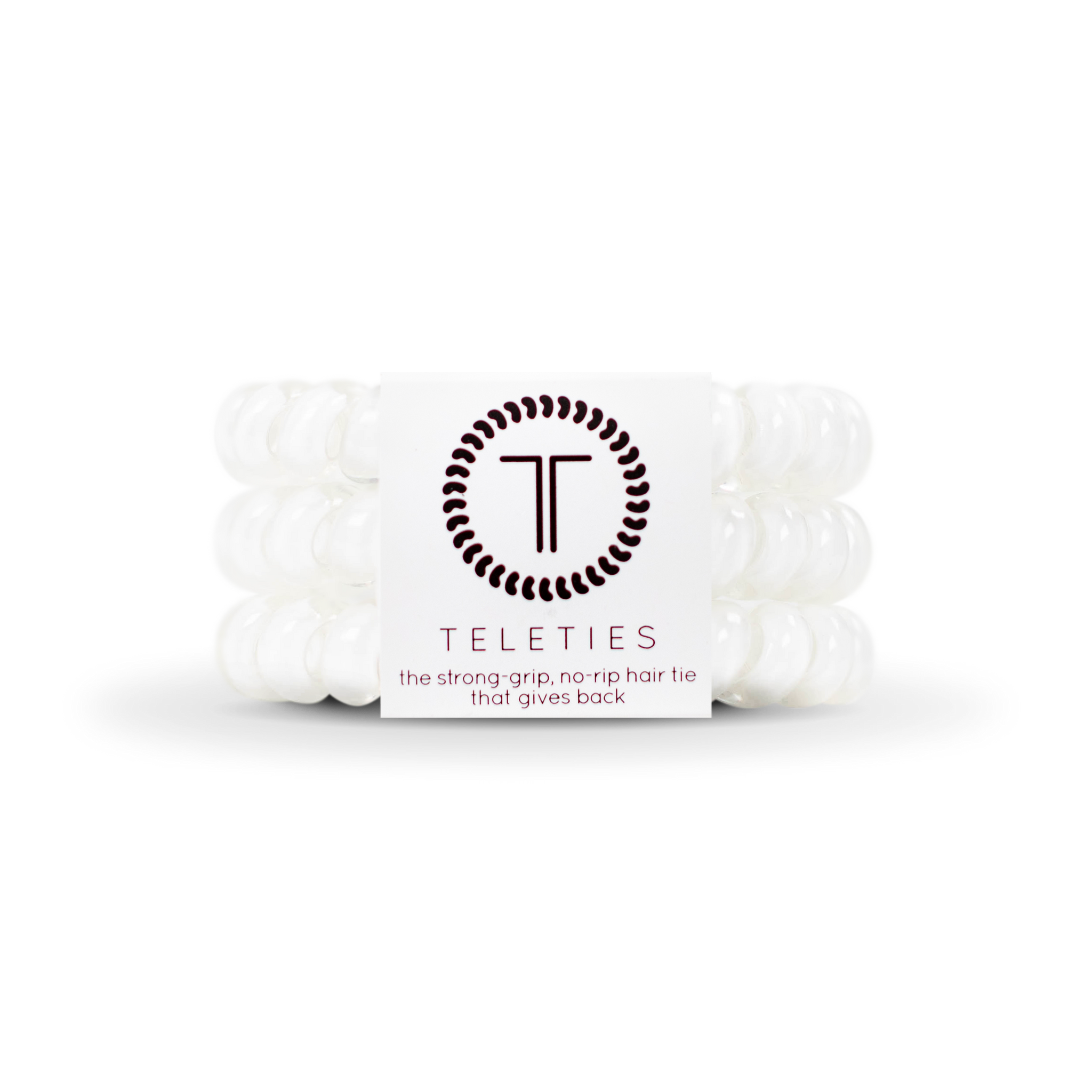 TELETIES - Spiral Hair Coils | Large | Coconut White Hair Ties: Large