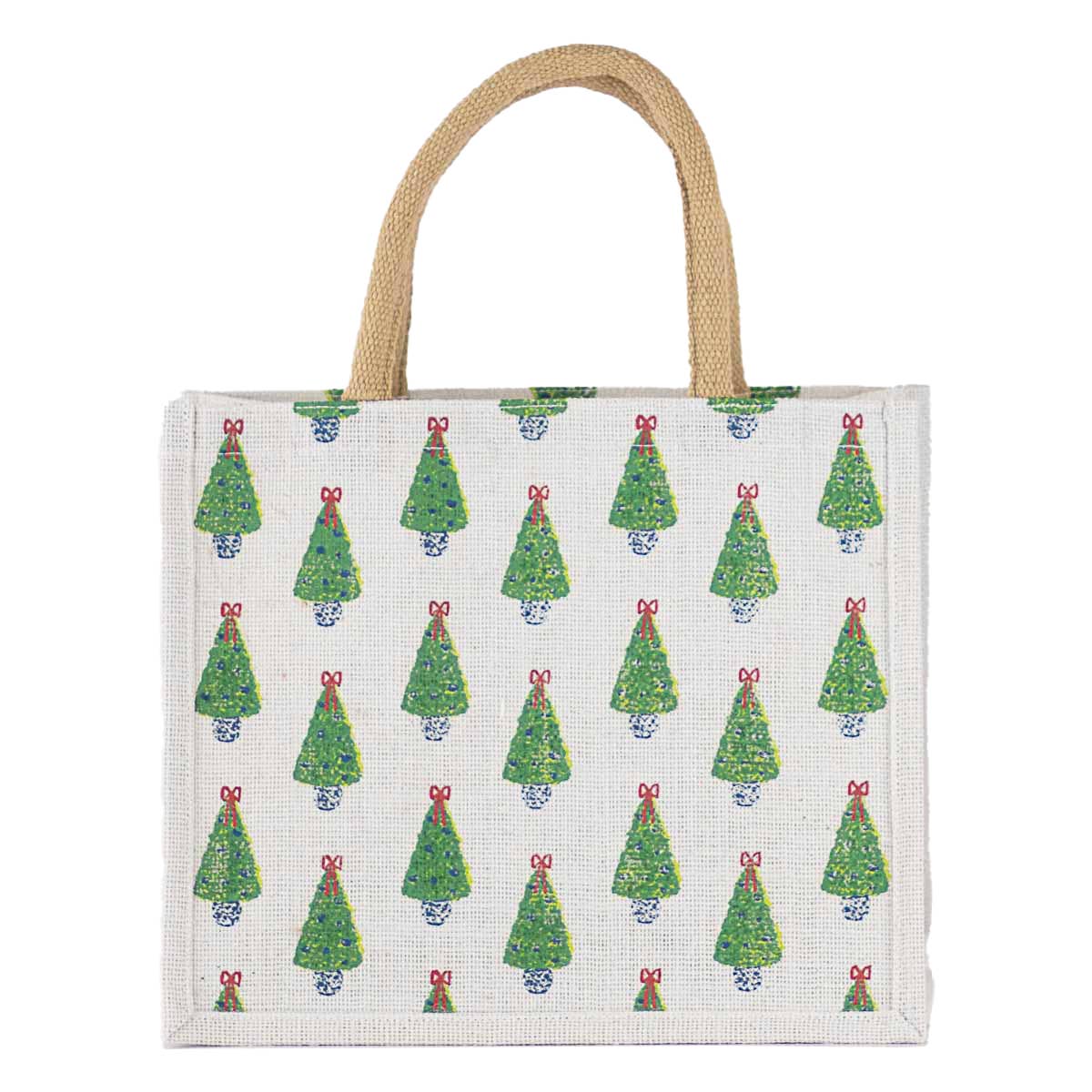 The Royal Standard - Grand Christmas Tree Gift Tote   White/Green   12x10x8