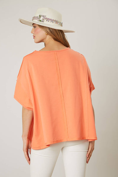 Fantastic Fawn - French Terry Loose Fit Top - Preorders: ORANGE / S