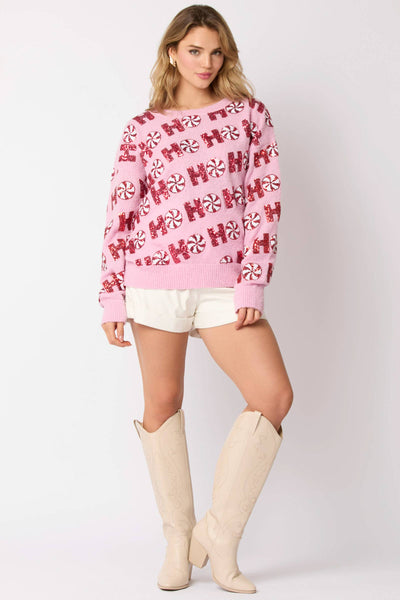 Fantastic Fawn - Pull Over Sweater with Hohoho - Preorders: LT PINK / L