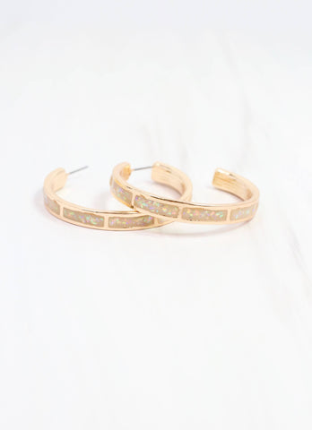 Caroline Hill - Cynthia Shell Hoop Earring Opal: Default