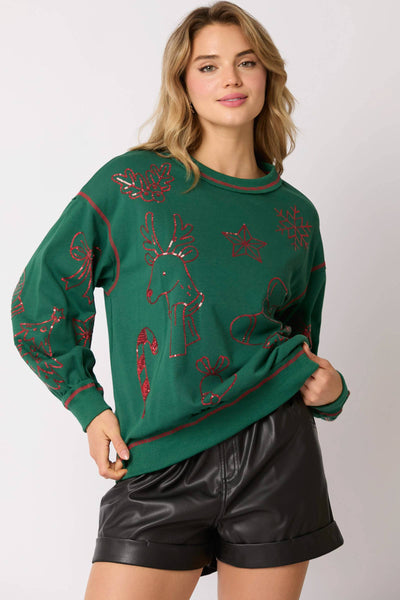 Fantastic Fawn - Crew Neck Sweatshirt - Preorders: GREEN / L