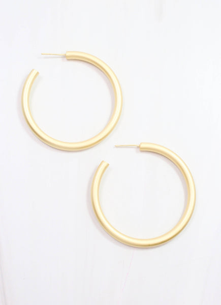 Caroline Hill - Nielsen Hoop Earring Matte Gold: Default